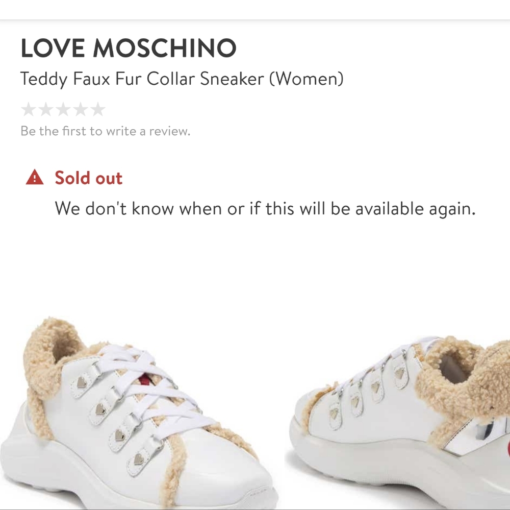 Love Moschino Teddy Faux Fur Collar Sneaker